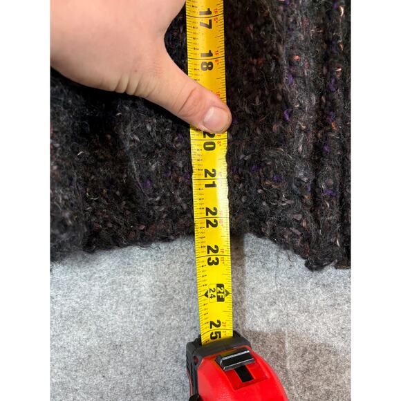 Vintage 90s Tapestries Ireland Fuzzy Woven Full Zip Cardigan Size Large Wool - Picture 4 of 5